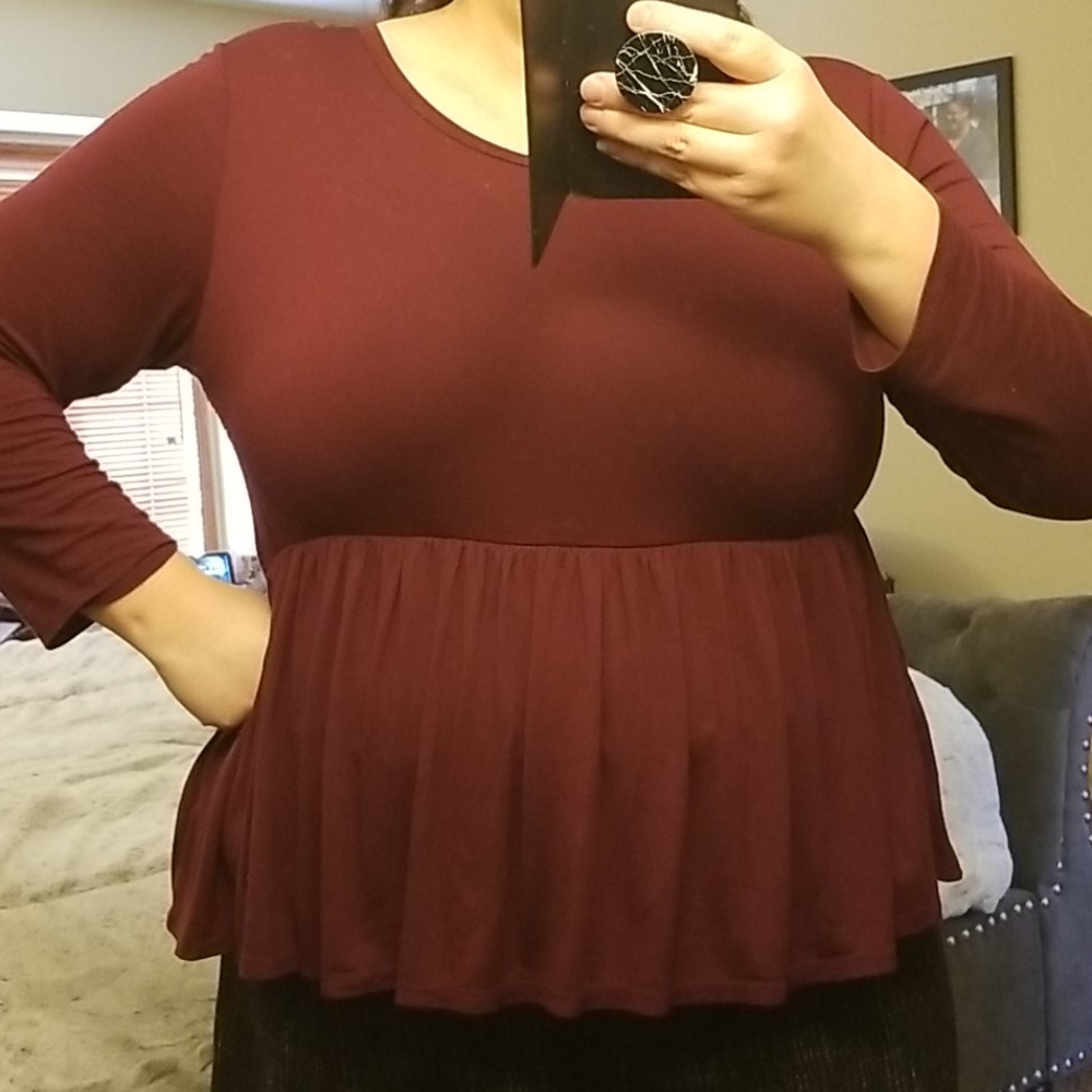 3x Peplum long sleeve tee